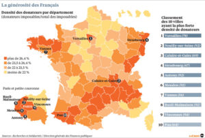 Générosité des Français par région